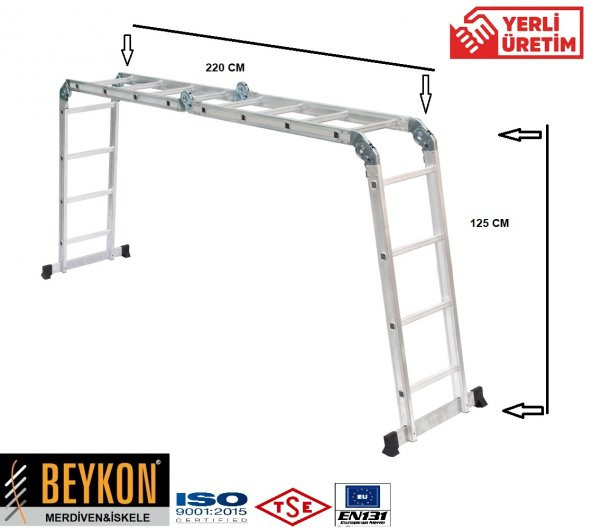 Beykon 4.70 M Çok Amaçlı Katlanır Akrobat Merdiven - Resim 2