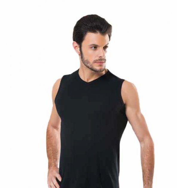 6 lı Paket Hmd Ribana Erkek Sıfır Kol V Yaka Fanila Atlet Renkli 514 ürün görseli 1