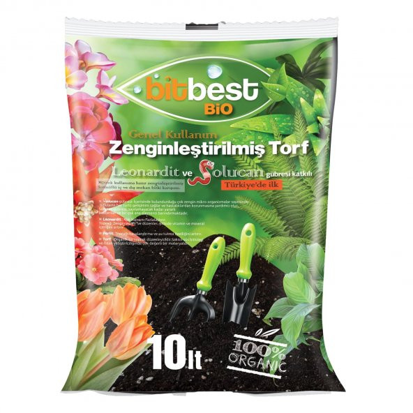 Bitbest bio 10lt Bitki Saksı Toprağı Solucan Gübresi torf humus perlit Leonardit ürün görseli 1