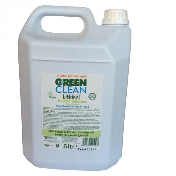 Green Clean 5 Lt Bitkisel Bulaşık Deterjanı Organik Portakallı ürün görseli 1