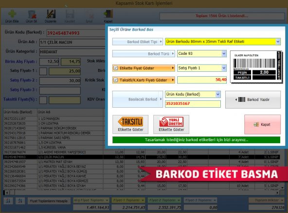 Kırtasiyeler İçin Barkodlu Satış Programı Demirsoft - Resim 5
