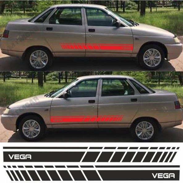 Lada Vega Yan Şerit Oto Sticker - Resim 4