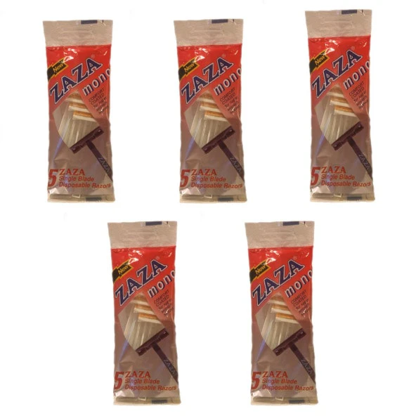 Zaza Mono Tek Bıçaklı Kullan At Tıraş Bıçağı 5 Paket 5x5 ürün görseli 1