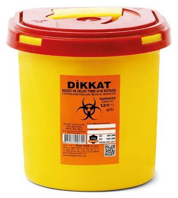 5 Adet Kesici ve Delici Tıbbi Enfekte Atık Kutusu 1.3 Lt. ürün görseli 1