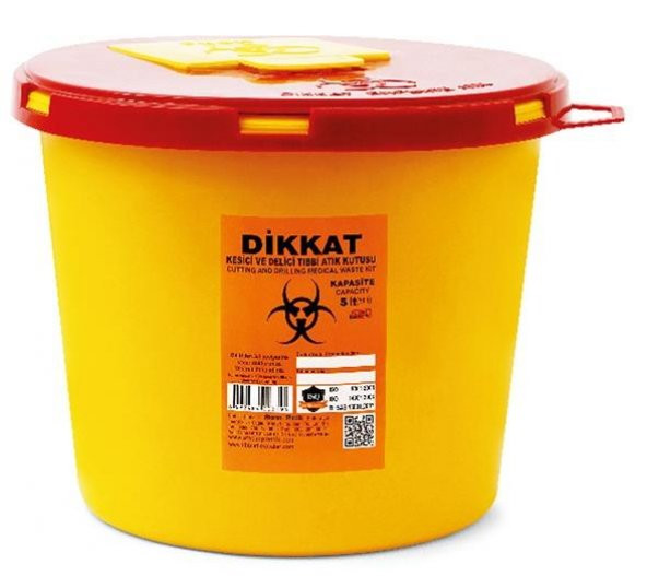5 Adet Kesici ve Delici Tıbbi Enfekte Atık Kutusu 3.5 Lt. ürün görseli 1