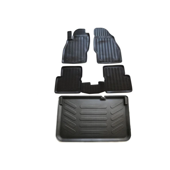 KRC OPEL CORSA D 2007-2014 3D HAVUZLU PASPAS + BAGAJ HAVUZU ürün görseli 1