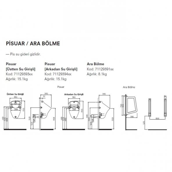 KALE | TPR PİSUAR ARK TEM SU GRS BZ - Resim 2