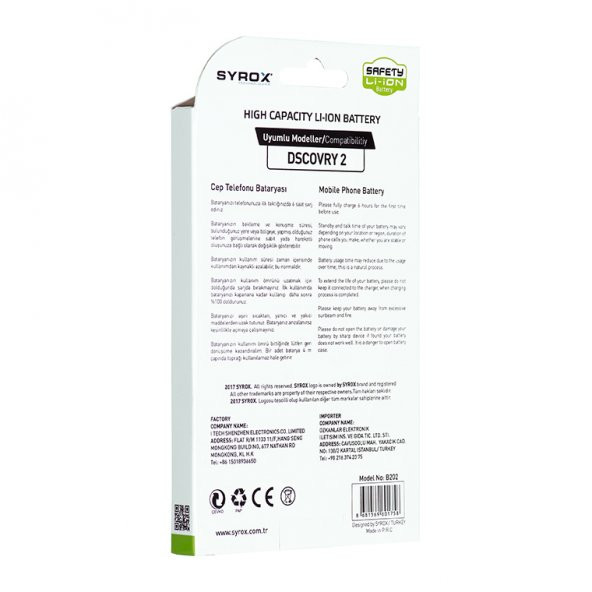 Syrox General Mobile Discovery 2 Batarya 2500 mAh B202 - Resim 3