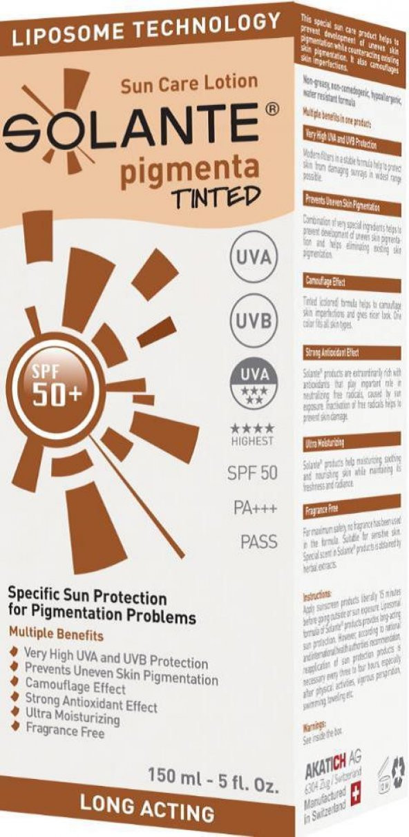 Solante Pigmenta Tinted Lotion Spf 50+ 150 ml - Resim 2