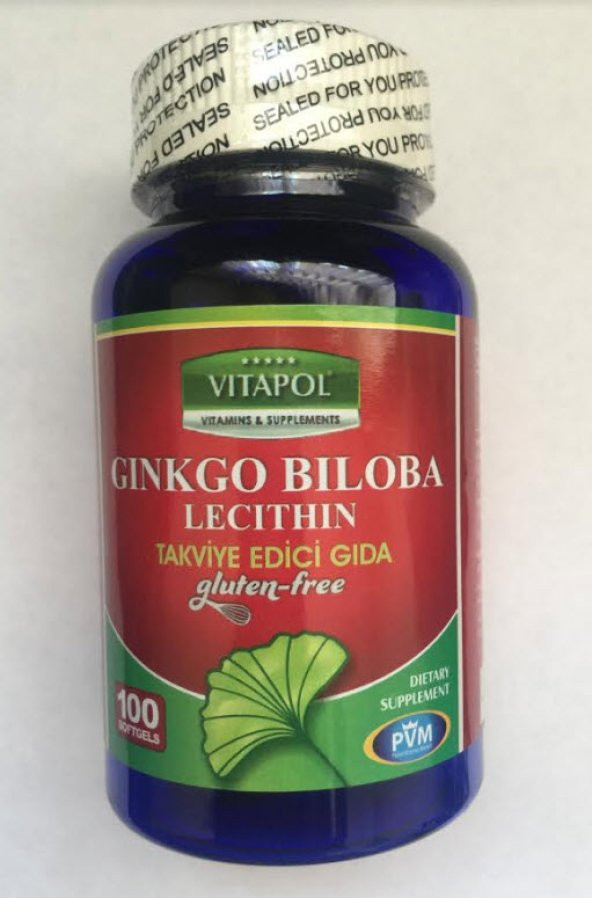 Vitapol Ginkgo Biloba Lecithine "Gluten Free" 100 Softgel ürün görseli 1