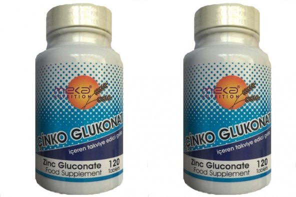 Meka Nutrition Çinko Glukonat 120 Tablet 2 kutu ürün görseli 1