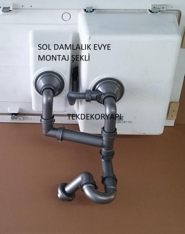 TEKDEKOR GRANİT EVYE SİFONU TAKIMI 1,5GÖZ TEKA FRANKE BLONCO DOMİNOX  SİFONU ürün görseli 1