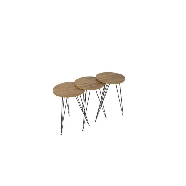 Zigon Sehpa Takımı 3 lü çam - Resim 3