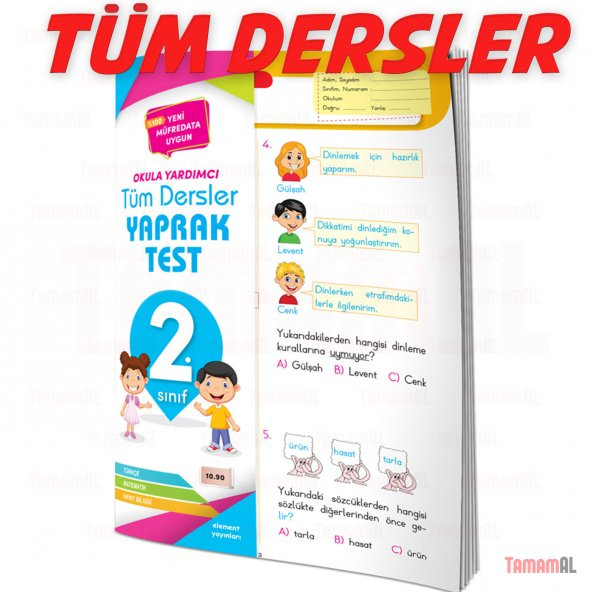 2.SINIF TÜM DERSLER SORU BANKASI + YAPRAK TEST SET ELEMENT ürün görseli 1