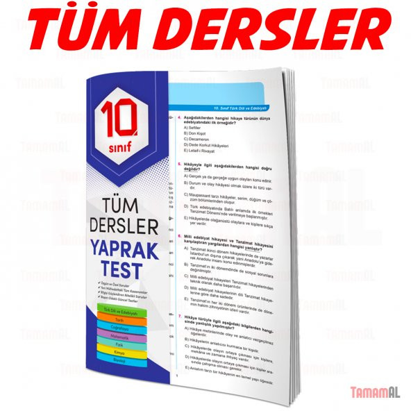 10.sınıf TÜM DERSLER YAPRAK TEST (SORU BANKASI) ELEMENT YAYINLARI ürün görseli 1