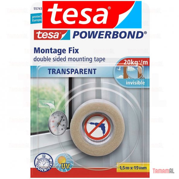 TESA (ALMAN MARKASI) ŞEFFAF ÇİFT TARAFLI GÜÇLÜ KÖPÜK BANT 20Kg ürün görseli 1