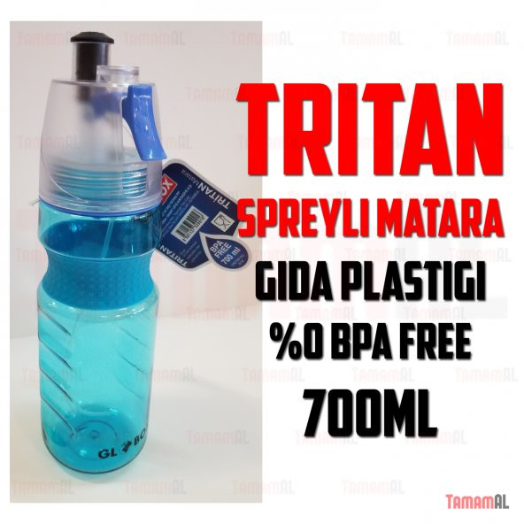 SPREYLİ MATARA TRİTAN tupperware GIDA PLASTİĞİ 0 BPA FREE 700ML ürün görseli 1