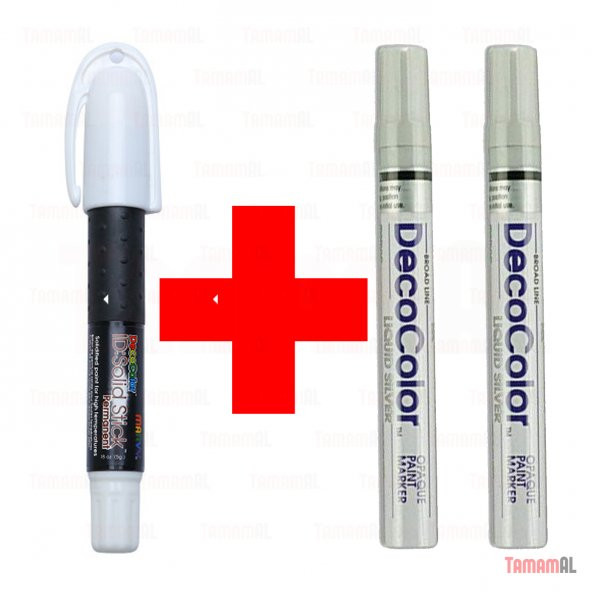 2+1 Kalem ile 4 Lastik Profesyonel (Beyaz Boya Kalem Seti) ürün görseli 1