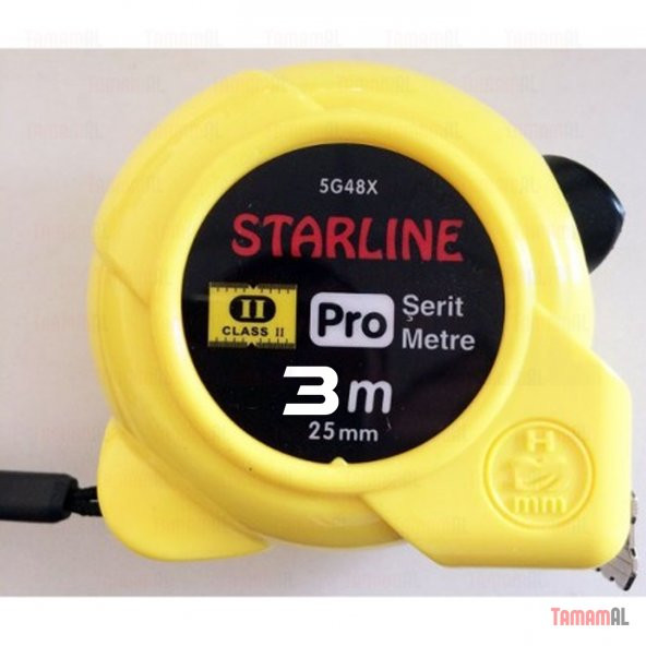 3 Mt ŞERİT METRE Profesyonel (3mx16mm) Kaliteli Class2 Powerlock ürün görseli 1