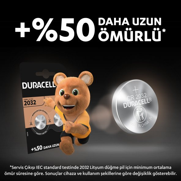 Duracell DL/CR 2032 3V Lityum Pil 2li - Resim 6