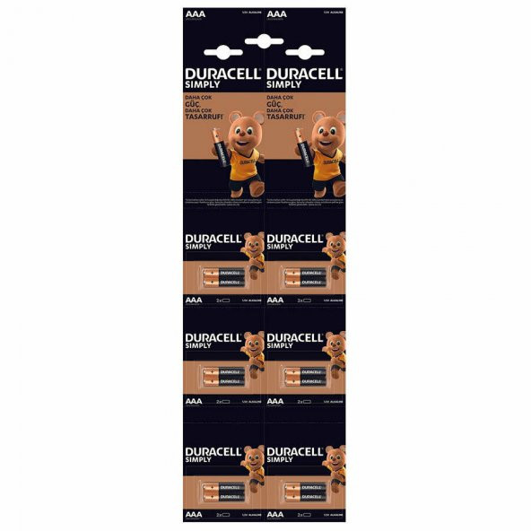 Duracell LR03/MN2400 Simply AAA Kartela İnce Pil 12li ürün görseli 1