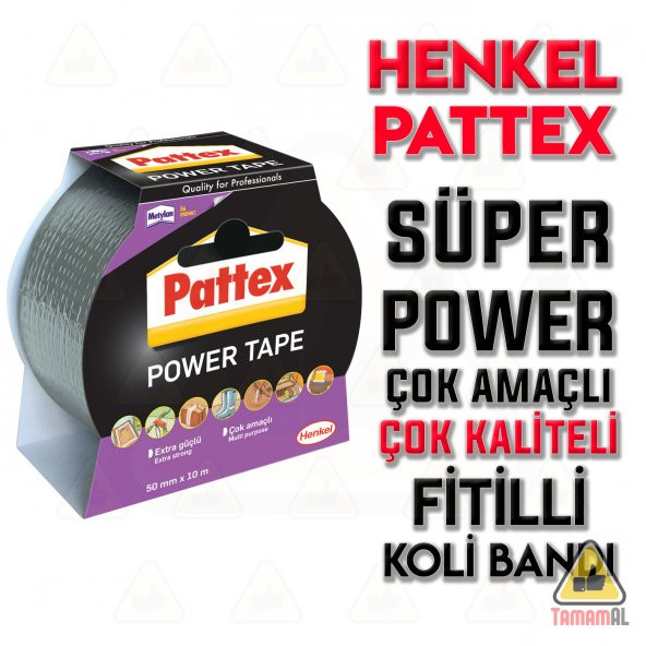 HENKEL PATTEX EXTRA GÜÇLÜ ÇOK AMAÇLI KOLİ BANDI POWER TAPE 50X10m ürün görseli 1