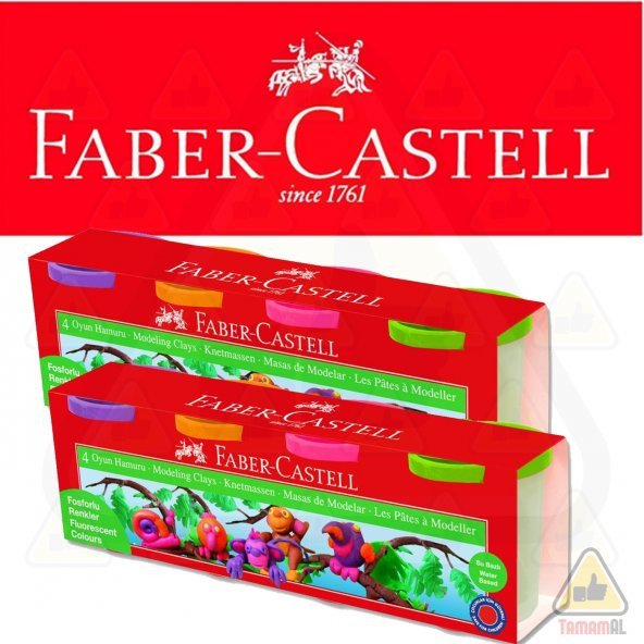 2 Adet - FABER CASTELL 4 RENK OYUN HAMURU SU BAZLI 2x440gr ürün görseli 1