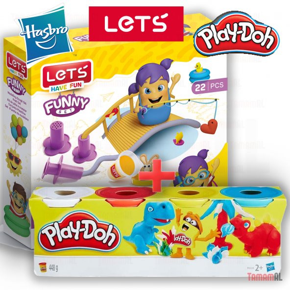 PLAY-DOH + LETS 6 RENK 22Lİ OYUN HAMURU 600GR L9006 OYUNCAKLI SET ürün görseli 1