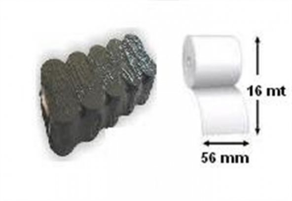 YAZAR KASA FİŞİ 56 mm x 16 mt TERMAL ekonomik POS RULO 10 adet ürün görseli 1