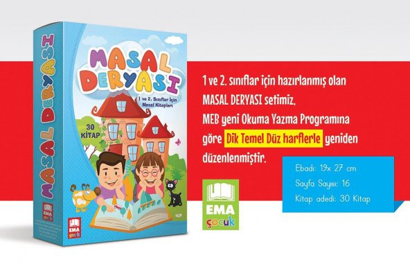 1 2 SINIF MASAL DERYASI ÖYKÜ HİKAYE KİTAP SETİ DİK TEMEL HARFLER ürün görseli 1