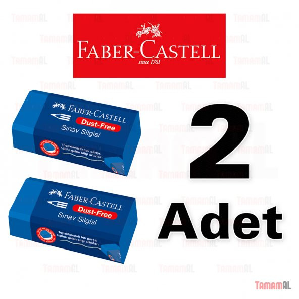 FABER CASTELL SINAV SİLGİSİ MAVİ 2 ADET 9556089005258 ürün görseli 1