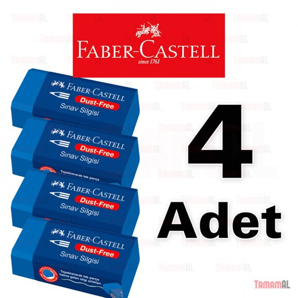 FABER CASTELL SINAV SİLGİSİ MAVİ 4 ADET 9556089005258 ürün görseli 1