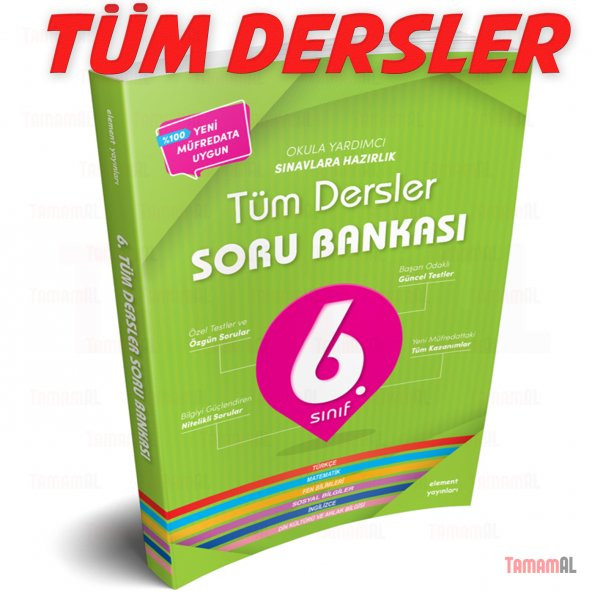6.SINIF TÜM DERSLER SORU BANKASI TÜRKÇE MATEMATİK FEN SOS DİN İNG ürün görseli 1