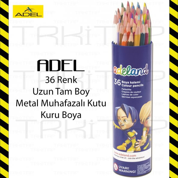 ADELAND 36 RENK TAM BOY UZUN KURU BOYA 36 LI METAL TÜP MUHAFAZALI ürün görseli 1
