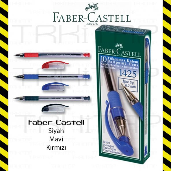 FABER CASTELL İĞNE UÇLU TÜKENMEZ KALEM 1425 10 LU KUTUDA PK ürün görseli 1