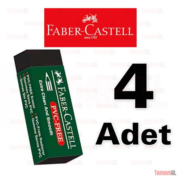 FABER CASTELL SİYAH BÜYÜK SİLGİ 4 ADET 9556089889216 ürün görseli 1