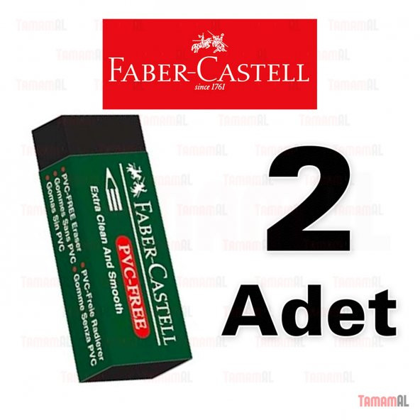 FABER CASTELL SİYAH BÜYÜK SİLGİ 2 ADET 9556089889216 ürün görseli 1