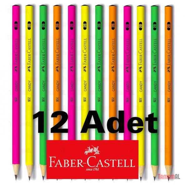 FABER CASTELL YUVARLAK KURŞUN KALEM 1 DÜZNE (12 ADET) FARKLI RENK ürün görseli 1