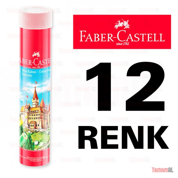 FABER CASTELL 12 Li UZUN TAM BOY KURU BOYA METAL TÜP8690826165124 ürün görseli 1