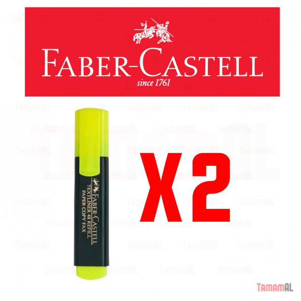 FABER CASTELL FOSFORLU KALEM İŞARETLE KALEMİ 1548 TEXTLİNER 2ADET ürün görseli 1