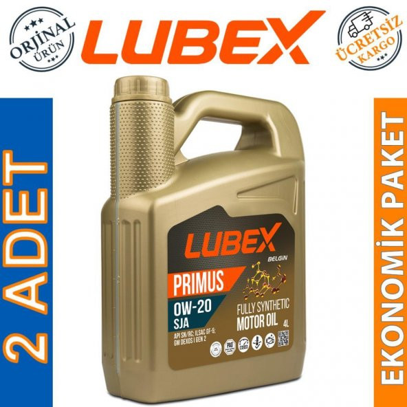 Lubex SJA 0W-20 4 Lt Tam Sentetik Motor Yağı (2 Adet) ürün görseli 1