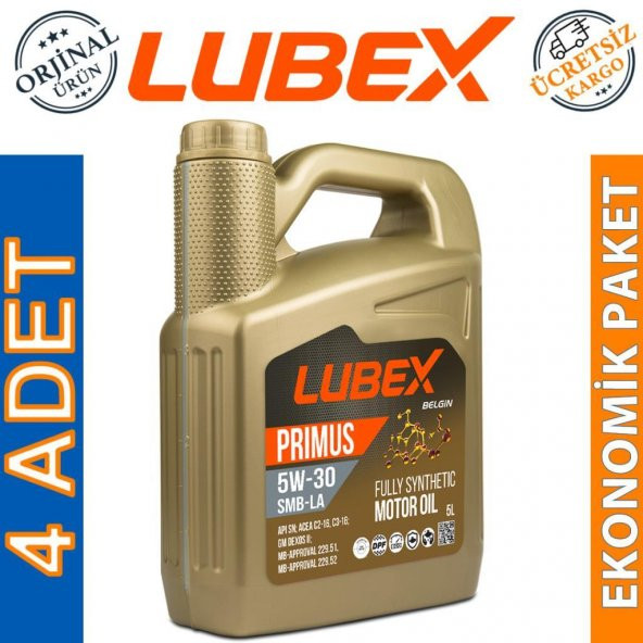 Lubex Primus SMB-LA 5W-30 5 Lt Tam Sentetik DPFli Motor Yağı (4 Adet) ürün görseli 1