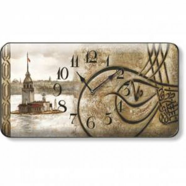 Mini Nostaljik 17x9cm Osmanlı Kız Kuleli Duvar ve Buzdolabı Saati ürün görseli 1