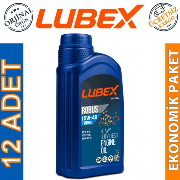 Lubex Robus Turbo 15W-40 1 Lt Mineral Motor Yağı (12 Adet) ürün görseli 1
