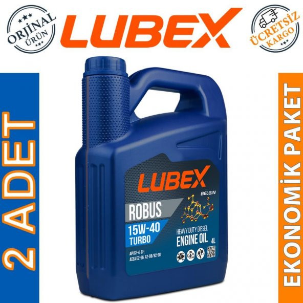 Lubex Robus Turbo 15W-40 4 Lt Dizel Mineral Motor Yağı (2 Adet) ürün görseli 1