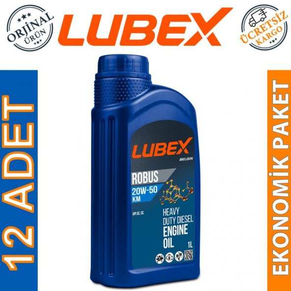 Lubex Robus KM 20W-50 1 Lt Mineral Motor Yağı (12 Adet) ürün görseli 1
