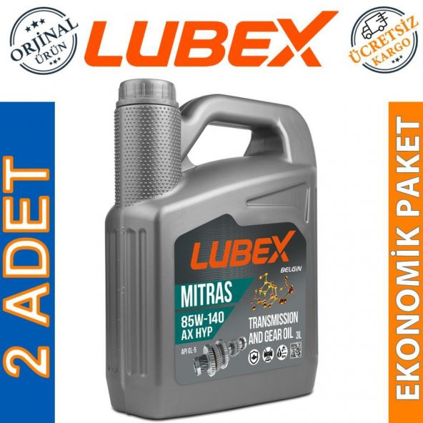 Lubex Mitras AX HYP 85W-140 3 Lt Şanzıman Diferansiyel Yağı (2 Adet) ürün görseli 1