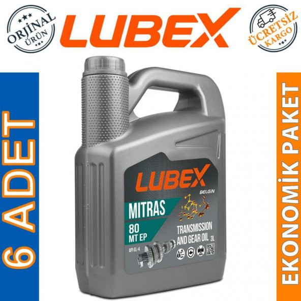 Lubex Mitras MT EP 80 3 Lt Manuel Şanzıman Yağı (6 Adet) ürün görseli 1