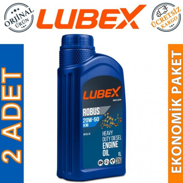 Lubex Robus KM 20W-50 1 Lt Mineral Motor Yağı (2 Adet) ürün görseli 1