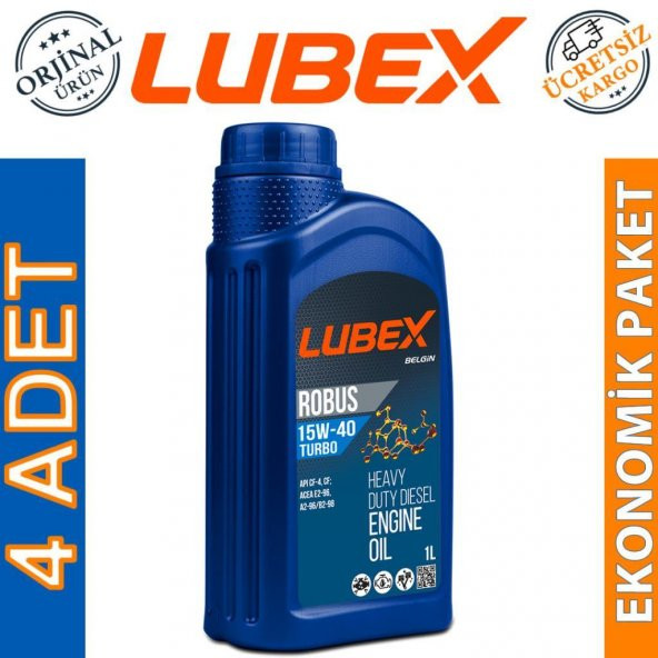 Lubex Robus Turbo 15W-40 1 Lt Mineral Motor Yağı (4 Adet) ürün görseli 1